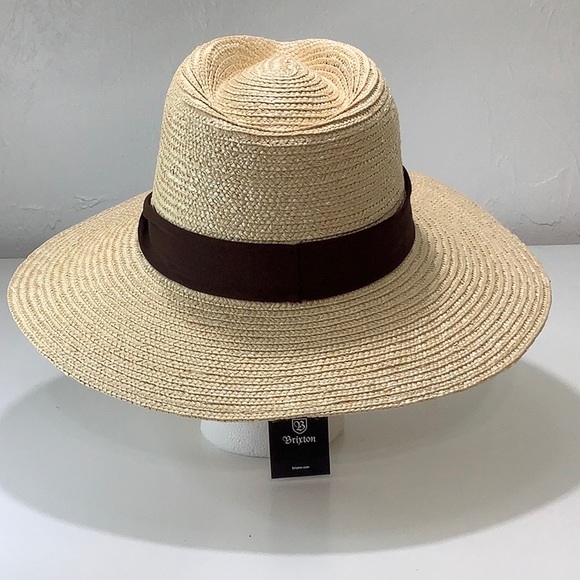 Brixton straw Fedora Sun brown band hat size XS NWT - Picture 4 of 16